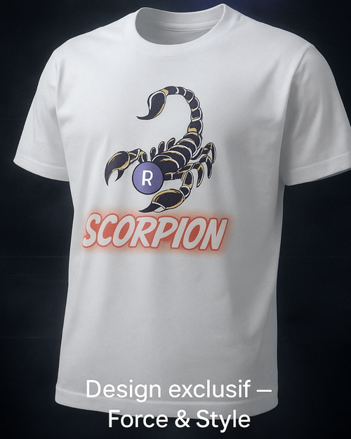 TEE-SHIRT BLANC HOMME avec scorpion