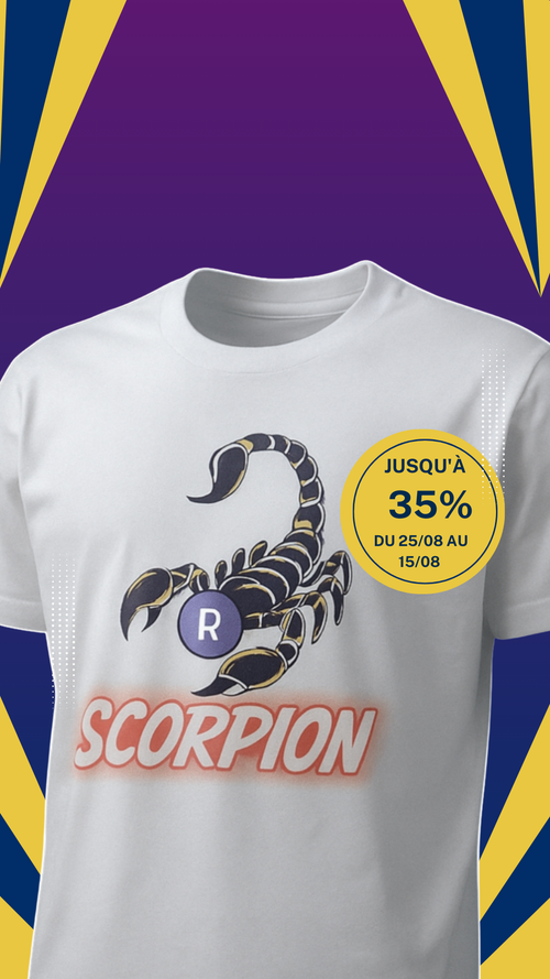 TEE-SHIRT BLANC HOMME avec scorpion