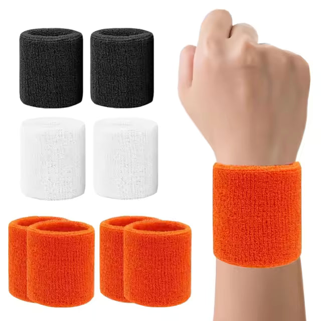Nouveau chaud 1 paires 2 pièces ensemble respirant coton poignet bandeaux sueur absorbant bracelets pour Tennis Football basket-ball course salle de sport