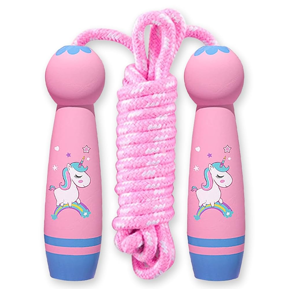 Cordes de sport réglables en coton pour enfants, fitness, joli dessin animé, poignée à sauter, conception de filet, sports de plein air, exercice, jouet - Sportivee